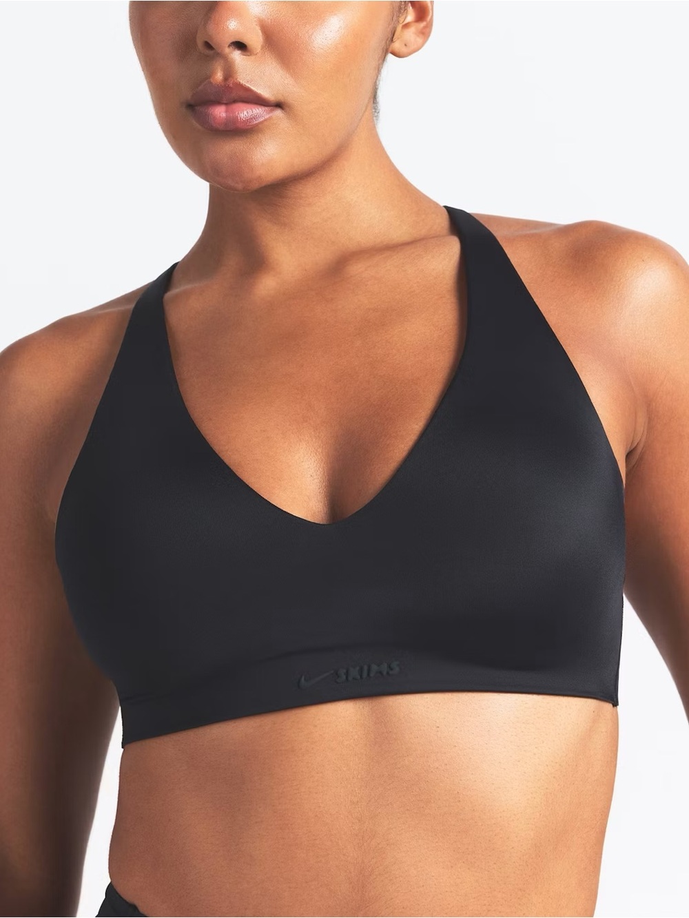 Nike Skims Shine V-Neck Bra Obsidian XXS